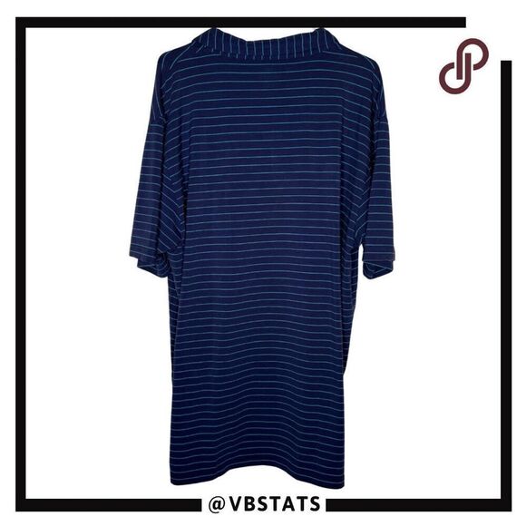 Peter Millar Men's Striped Seaside Wash Short Sleeve Polo Shirt Blue Size 2XL - Picture 2 of 6